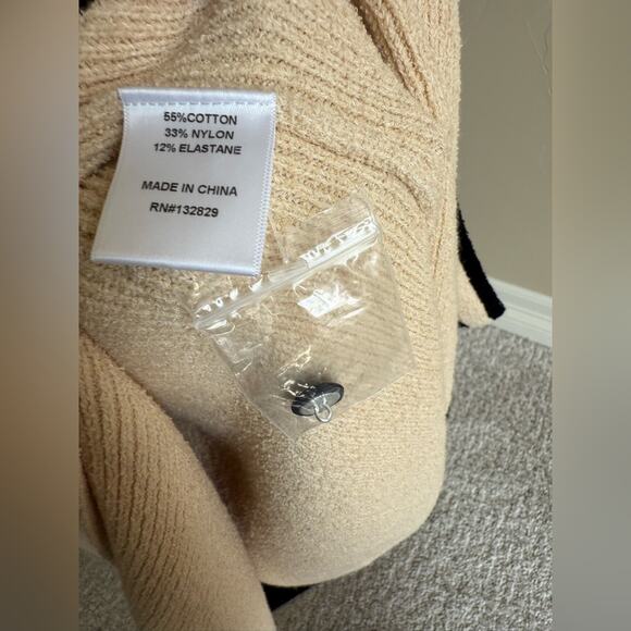 Women’s New L’Academie Marianna Havilah Midi Sweater Knit Dress Beige Size Large - Picture 8 of 10